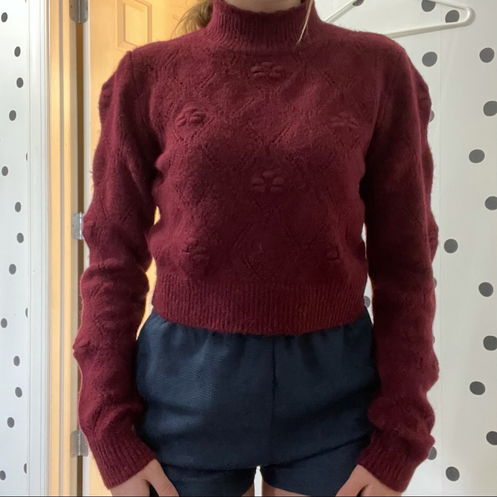 Francescas Maroon turtleneck sweater size medium, new with tags